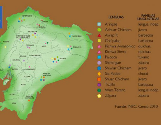 Mapa De Ecuador Por Lenguas Ancestrales